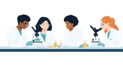 Fototapeta premium Diverse Team of Scientists Working in a Lab