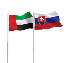 UAE,Slovakia flags together on pole