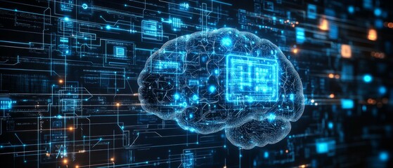 Naklejka premium AI Nexus, Artificial Intelligence and Automation