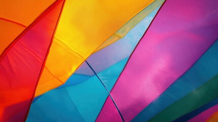 Fototapeta premium Colorful abstract close-up of vibrant fabric textures under sunlight concept of creativity and art