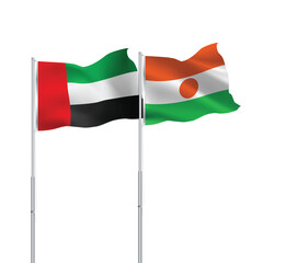 UAE,Niger flags together on pole