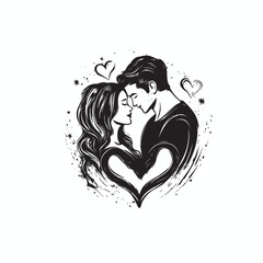 couple in love valentine vector, couple in love logo