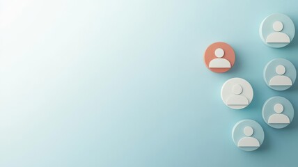 User profile pictures next to chat bubbles, social network theme, 3D illustration