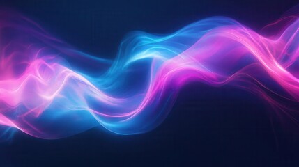 ethereal flowing lines of pink and blue light intertwine against a dark background digital art creates a sense of movement and harmony evoking a dreamlike atmosphere