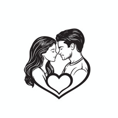 couple in love valentine vector, couple in love logo