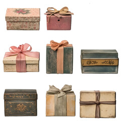 set of vintage boxes