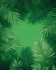 A green leafy background with a large green leaf in the center