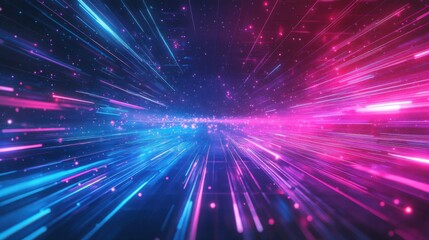 Naklejka premium Vibrant Burst of Energy: A Futuristic Digital Motion Art Experience