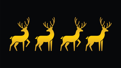 a herd of deer silhouette 