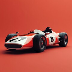 3D Racing Car Icon: High Speed Vehicle for Racing Illustration Logo