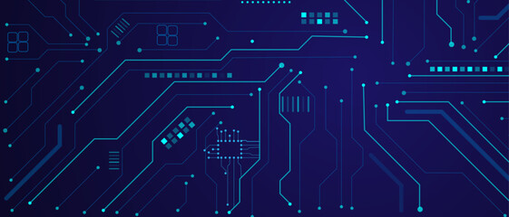  Circuit Board Technology Information Pattern Concept Vector Background. Abstract technology Hi-tech futuristic digital with geometric innovation,