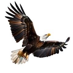 Naklejka premium Majestic Eagle in Mid-Flight with Wings Spread Wide