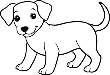 Color the Fun with This Playful Puppy Vector for Your Coloring Book
