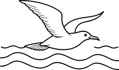 Create Art with Seagull Flying Vector for Coloring Book Fun
