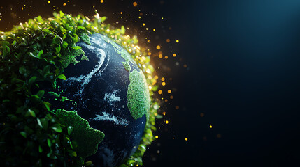 A vibrant representation of Earth adorned with lush greenery, symbolizing nature's beauty and importance for sustainability.