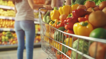 Healthy Shopping in a Supermarket