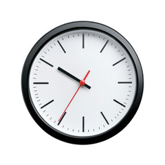 Office Clock front view isolate on transparent background