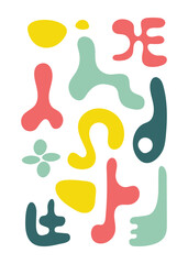 Abstract doodle hand drawn  trendy contemporary abstract shapes element colorful vector design