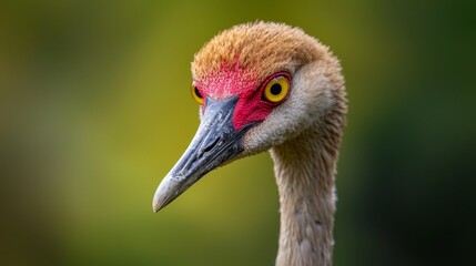Fototapeta premium A tight shot of a bird's head against a softly blurred backdrop