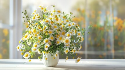 A cheerful bouquet of daisies in a mix of yellow and white, symbolizing innocence and purity.