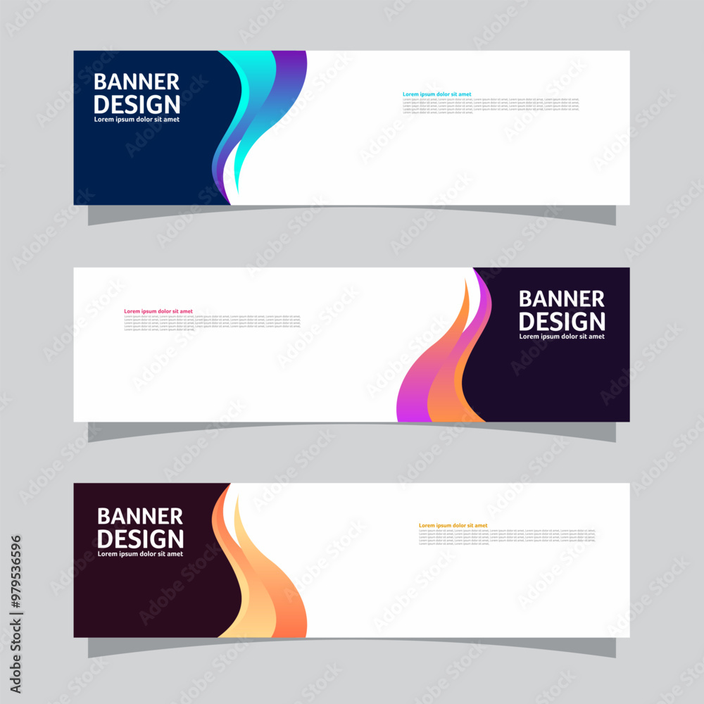 Canvas Prints vector set of landscape banner background design concept. colorful background business layout templa