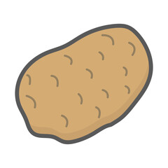 Flat design potato icon. Vector.