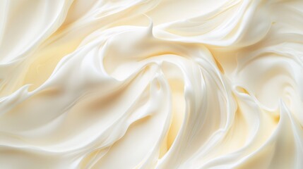  A tight shot of a cream-hued surface, generously covered in a vast layer of white frosting