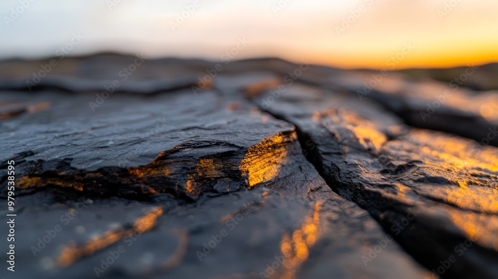 Canvas Prints a tight shot of a rock formation against a backdrop of sunset, with a hazy, indistinct sky in the fo