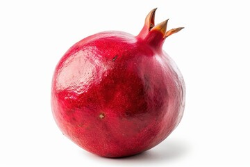 Fresh organic pomegranate isolated on white background with clipping path