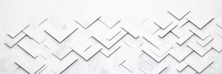 A white and black abstract design with squares and triangles