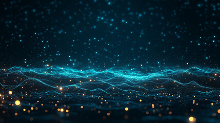 Obraz premium A blue background with a lot of lines and dots