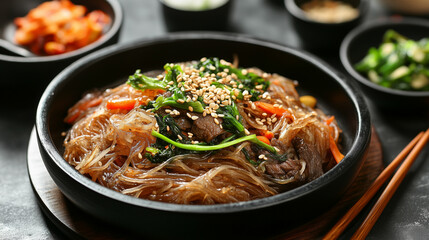 Japchae with vegetables