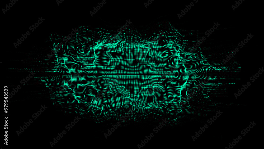 Wall mural green sphere consisting of points. modern wireframe elements. technology grid sphere. vector illustr