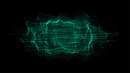 Green sphere consisting of points. Modern wireframe elements. Technology grid sphere. Vector illustration.