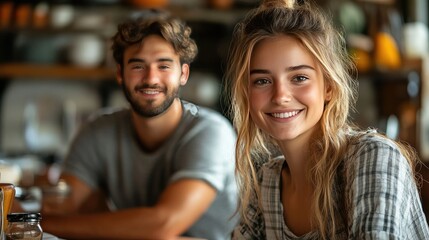 Obraz premium A young couple discussing their finances at a kitchen table