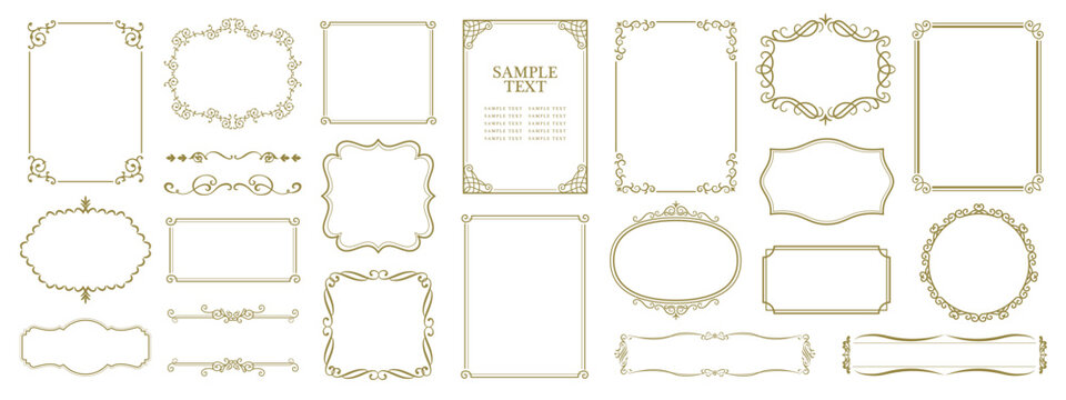 Vintage vector ornament. Floral elements for design of monograms, invitations, menus, labels. Decorative borders and frames..eps