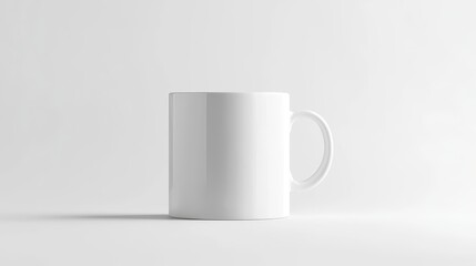 Obraz premium A Sleek and Modern White Mug Perfect for Your Favorite Beverages and Morning Coffee - Simplistic Design for Everyday Use