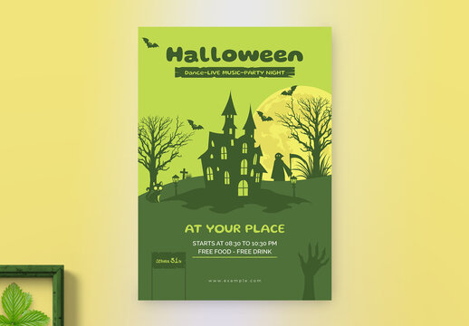 Happy Halloween Event Party Invitation Flyer Template