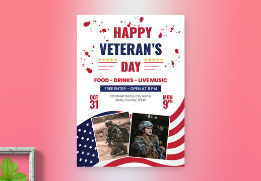 Memorial Veterans Day Invitation Event Flyer Layout