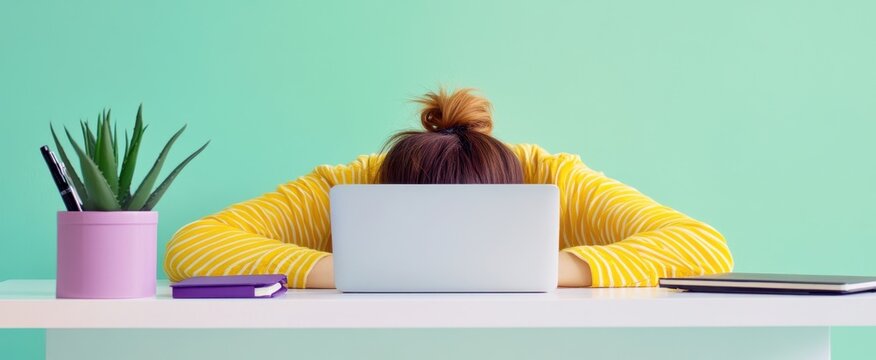 The Tired Girl at Desk