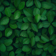 Fototapeta premium A green leafy background with a large green leaf in the center