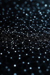 A blue background with a lot of lines and dots