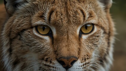 Close-up of a European Lynx’s eyes and nose.