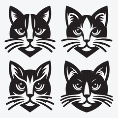 Fototapeta premium Cat Silhouette Bundle Clip Art Vector Illustration for Animal Lovers