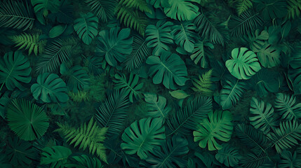 Fototapeta premium A lush green field of leaves and vines