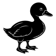 Baby duck silhouette vector illustration