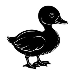 Baby duck silhouette vector illustration