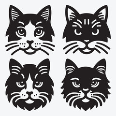 Obraz premium Cat Silhouette Bundle Clip Art Vector Illustration for Animal Lovers
