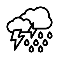 thunderstorm line icon