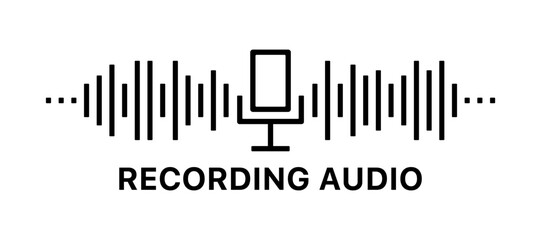 Recording audio icon. Linear style. Vector icon.